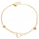 Златна двойна гривна Amor