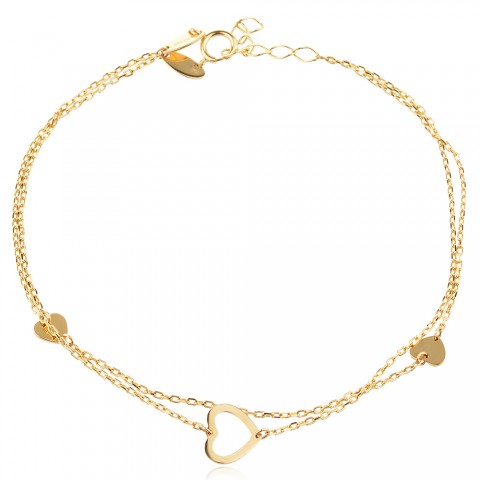 Златна двойна гривна Amor