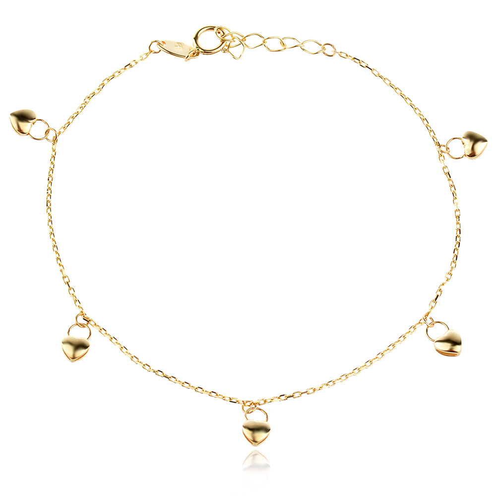 Златна гривна Mini Hearts