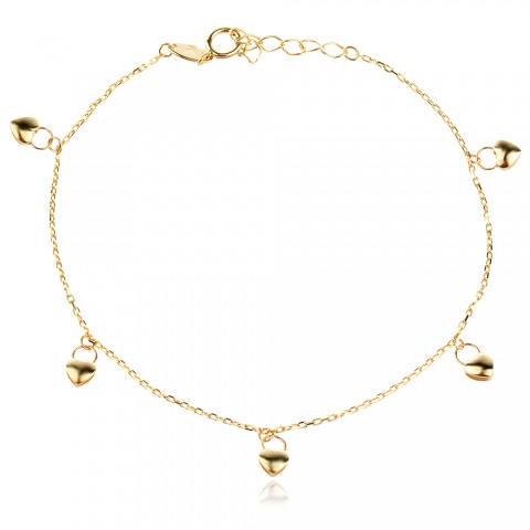 Златна гривна Mini Hearts