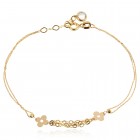 Златна двойна гривна с цветя