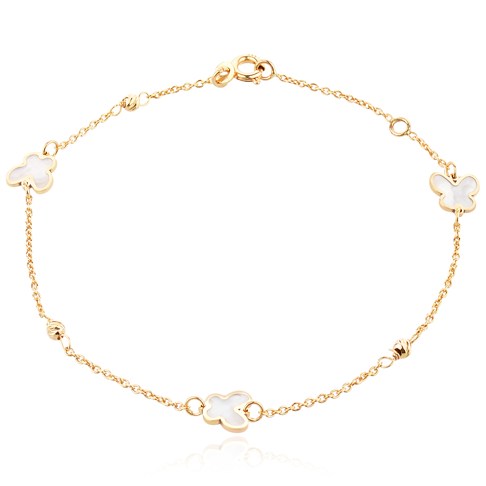 Златна гривна Nacre butterfly