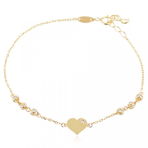 Златна гривна Heart Shine