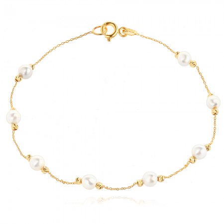 Златно колие с перли 