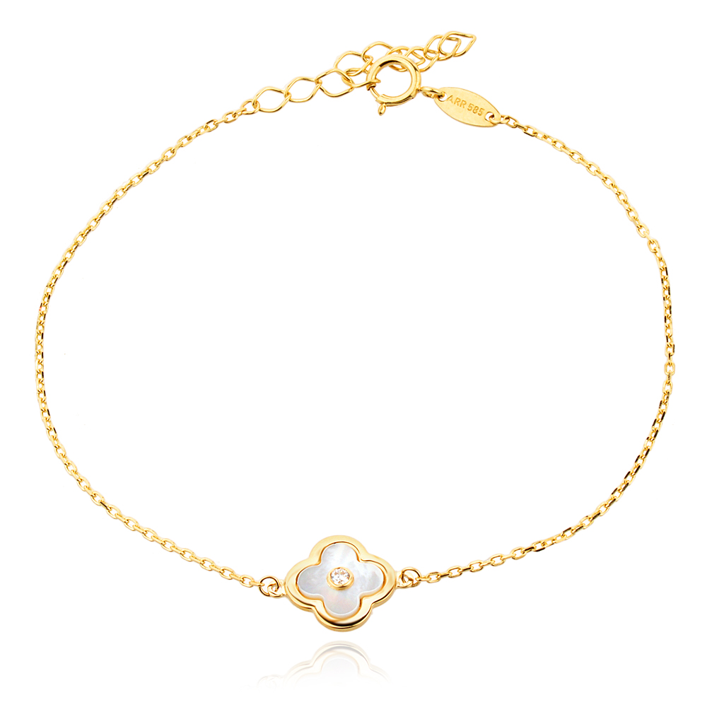 Златно колие Pearl Clover