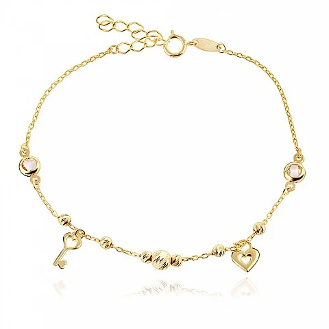Златна Гривна Heart & Key