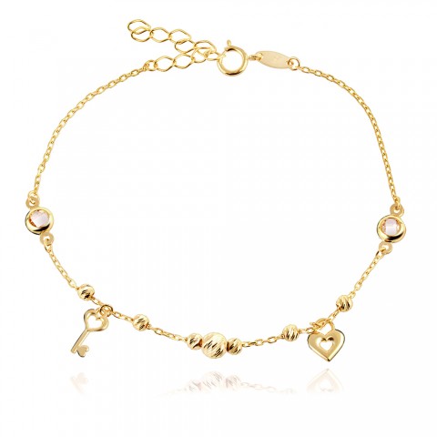 Златна Гривна Heart & Key