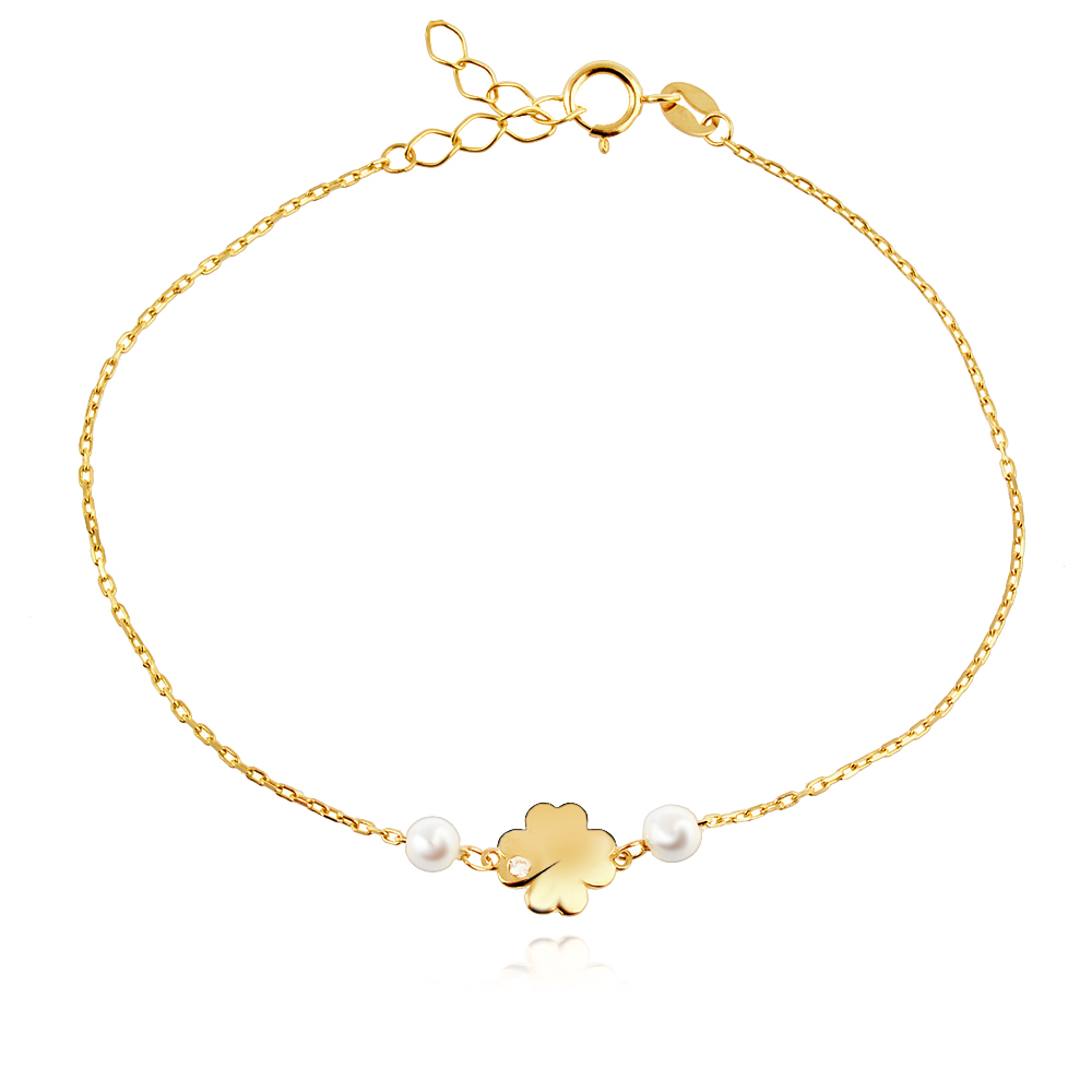 Златна Гривна Clover Pearls