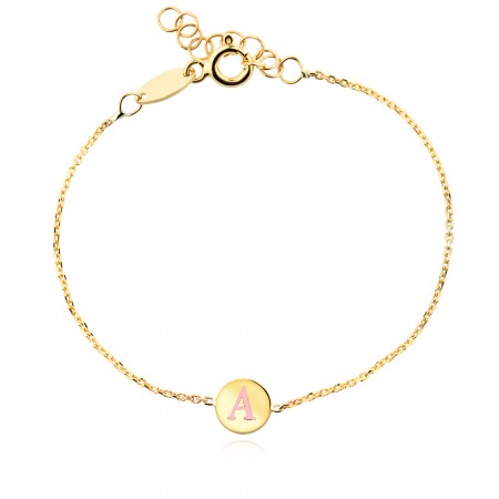 Златна гривна за бебе с буква