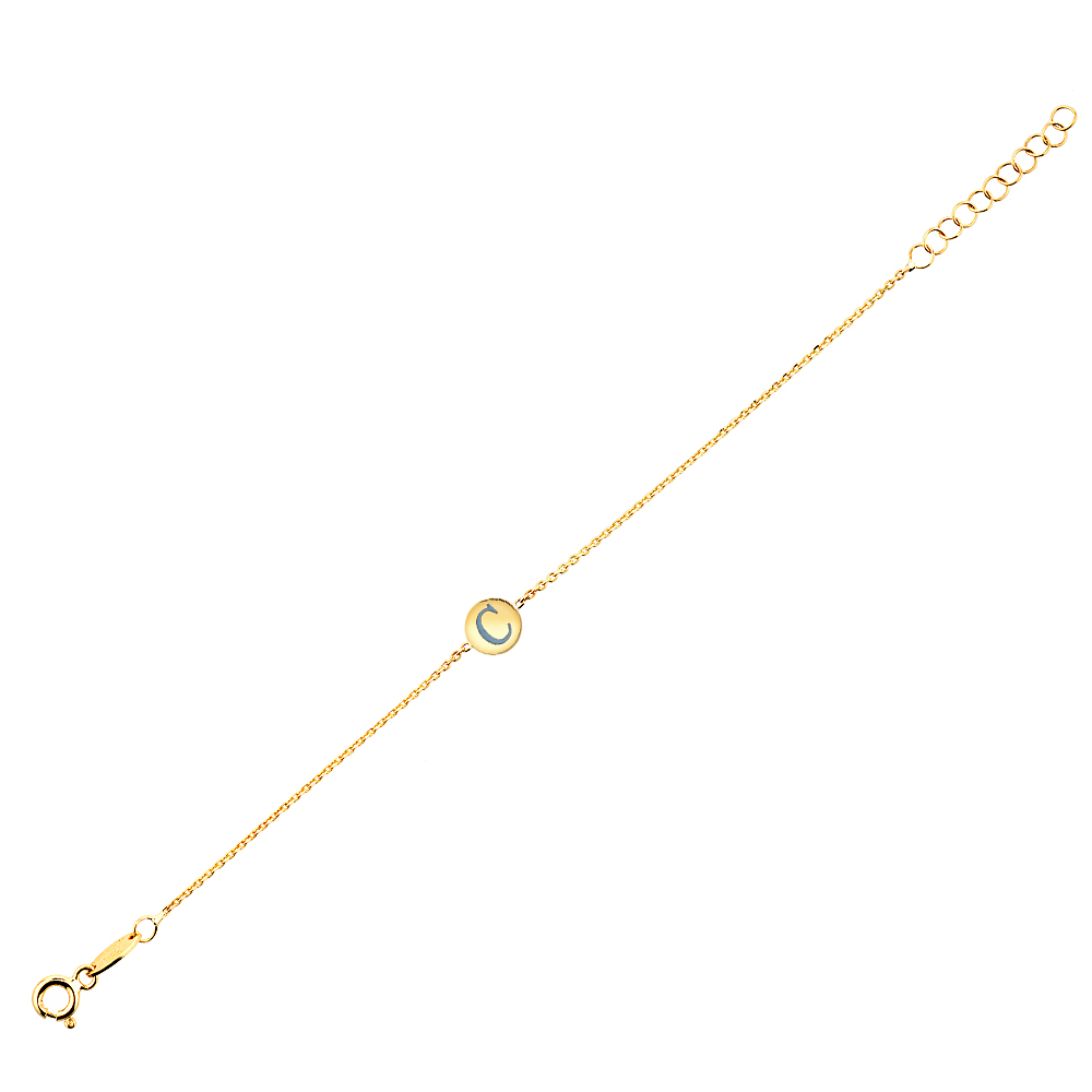 Златна гривна за бебе с буква