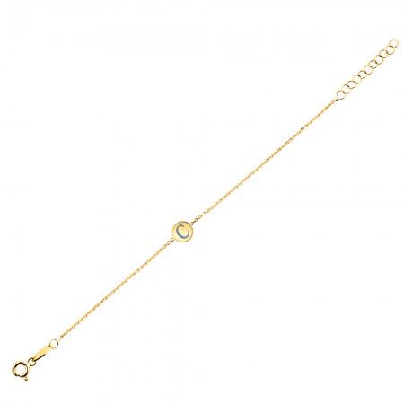 Златна гривна за бебе с буква