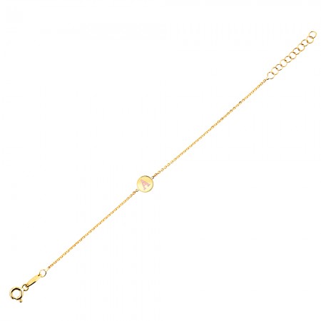 Златна гривна за бебе с буква