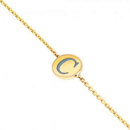 Златна гривна за бебе с буква