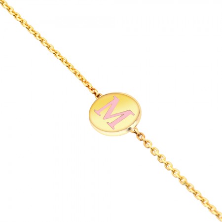 Златна гривна за бебе с буква
