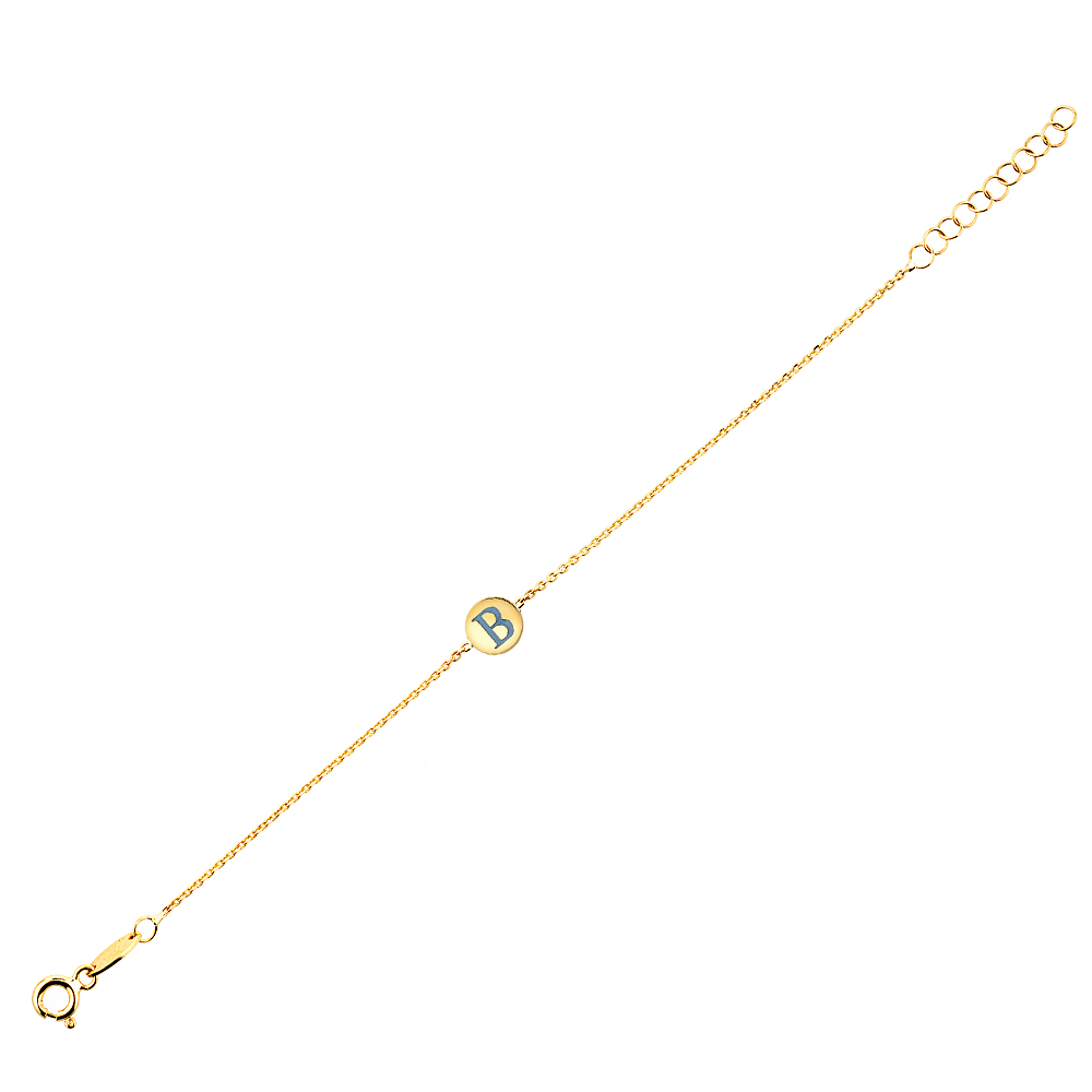 Златна гривна за бебе с буква
