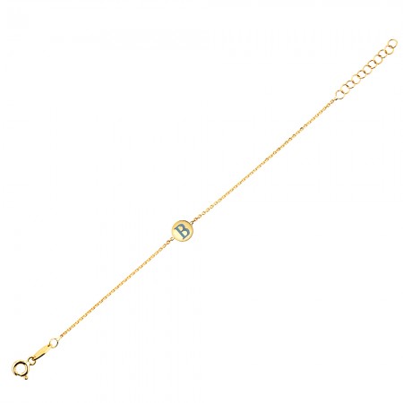 Златна гривна за бебе с буква