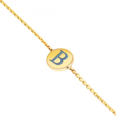 Златна гривна за бебе с буква