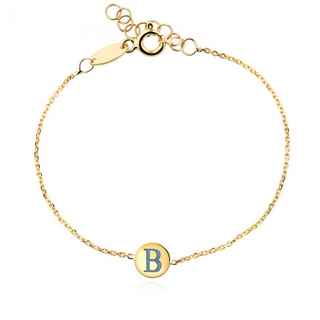 Златна гривна за бебе с буква