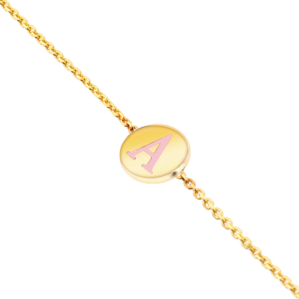 Златна гривна за бебе с буква