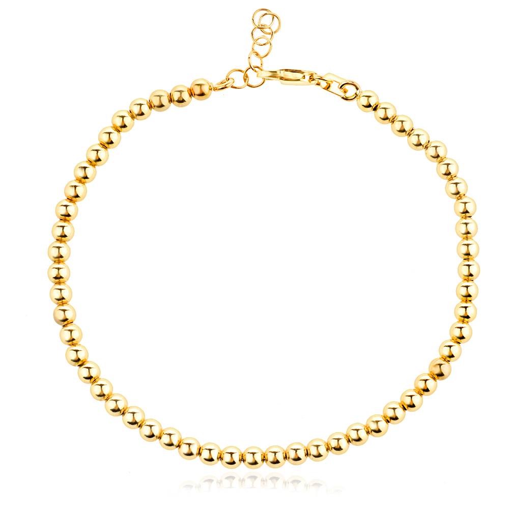 Златна гривна с топчета