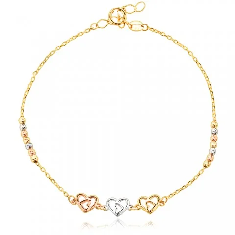 Златно колие Two hearts