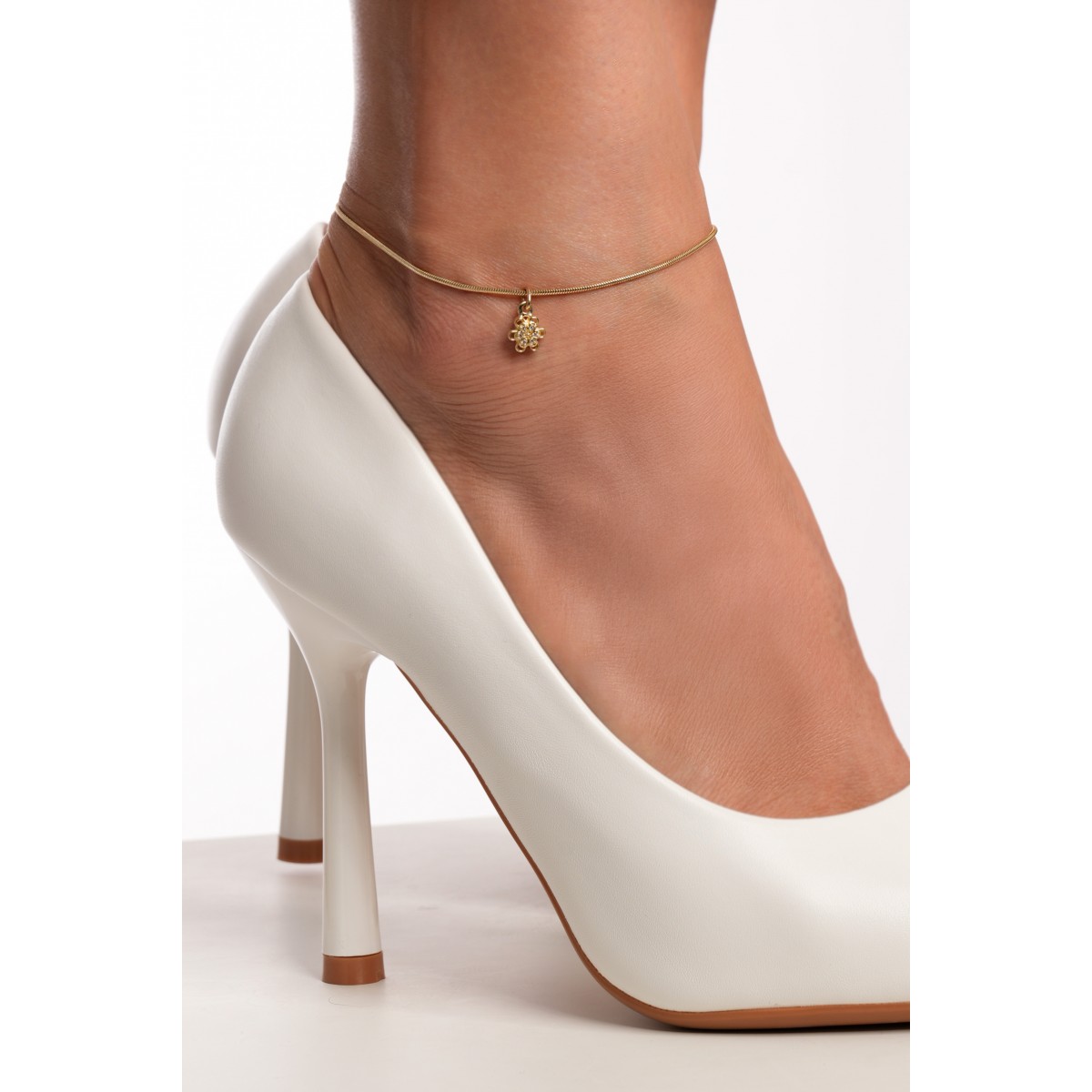 Златна гривна за крак Flower