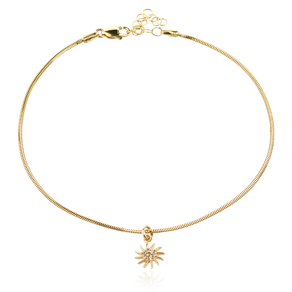 Златна гривна за крак Sunny