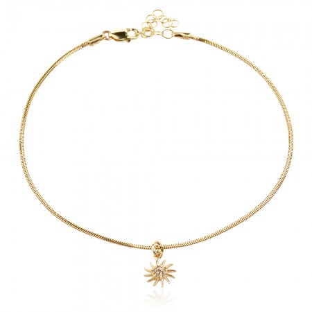 Златна гривна за крак Sunny