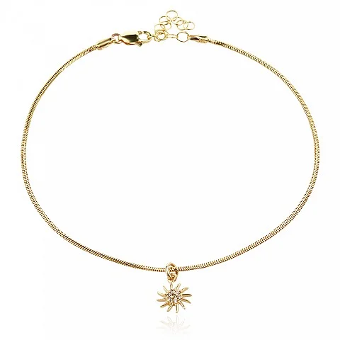 Златна гривна за крак Sun