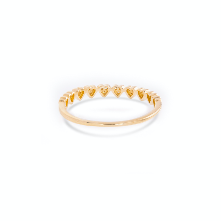 Златен пръстен Line Heart