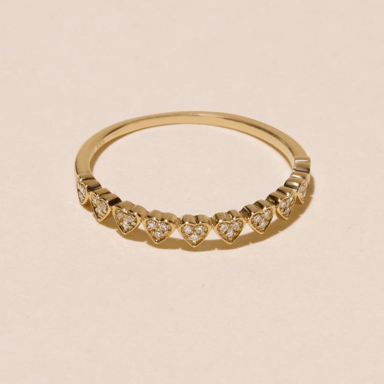 Златен пръстен Line Heart