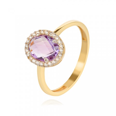 Златен пръстен Amethyst