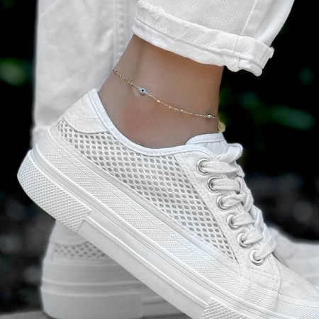 Златна гривна за крак Blue 