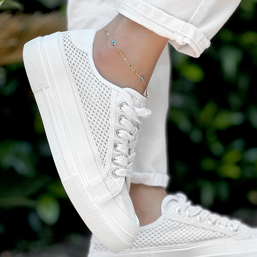 Златна гривна за крак Blue 