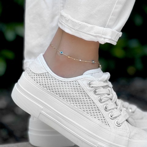 Златна гривна за крак Blue 