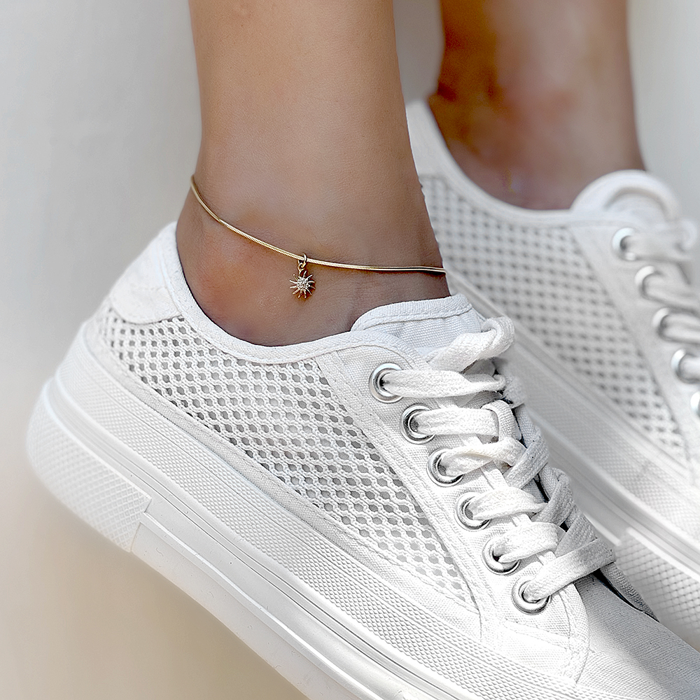 Златна гривна за крак Sunny