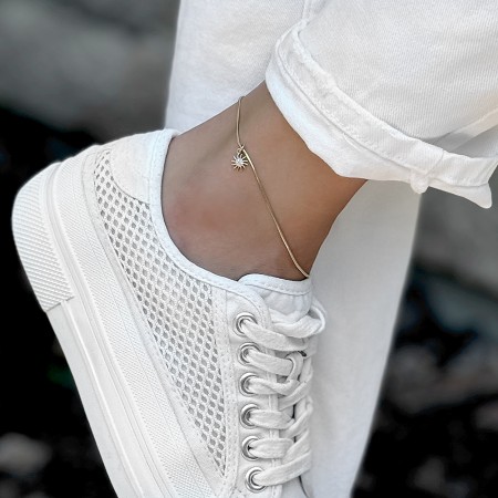 Златна гривна за крак Sunny