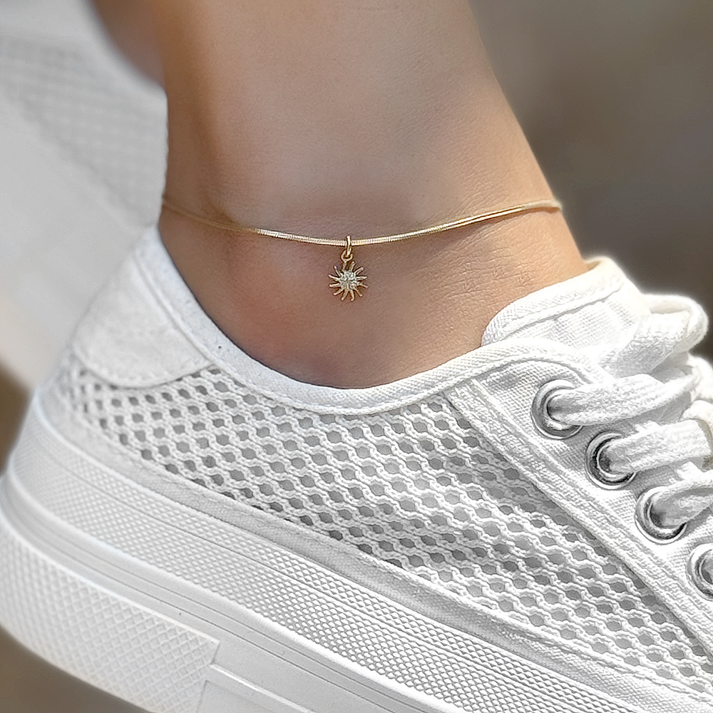 Златна гривна за крак Sunny