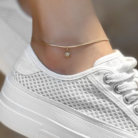 Златна гривна за крак Sunny