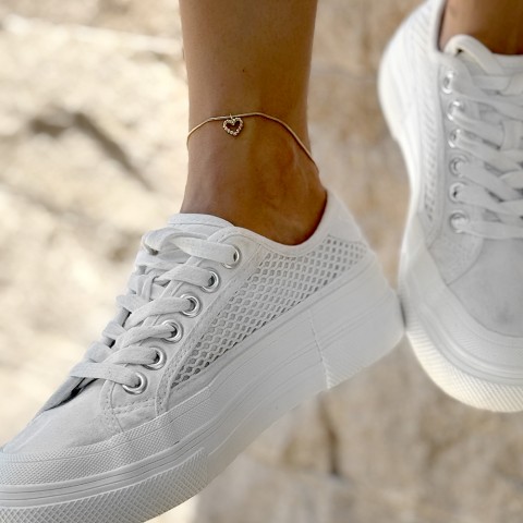 Златна гривна за крак Heart