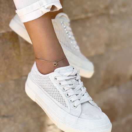 Златна гривна за крак Heart