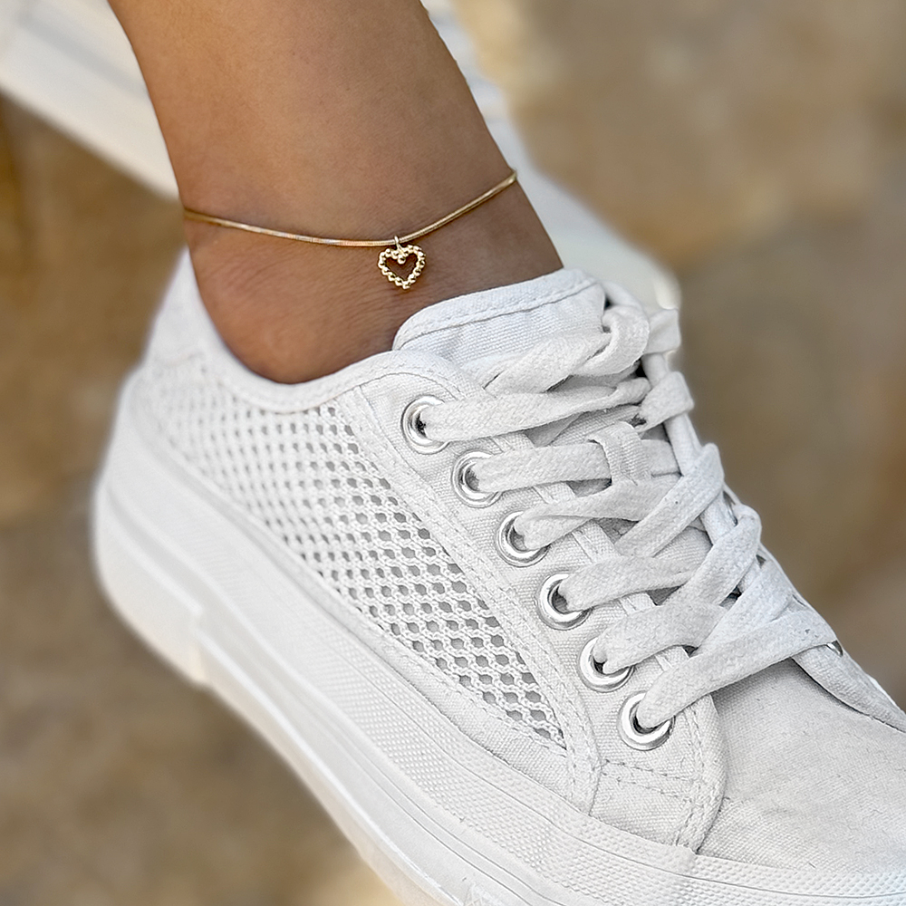 Златна гривна за крак Heart