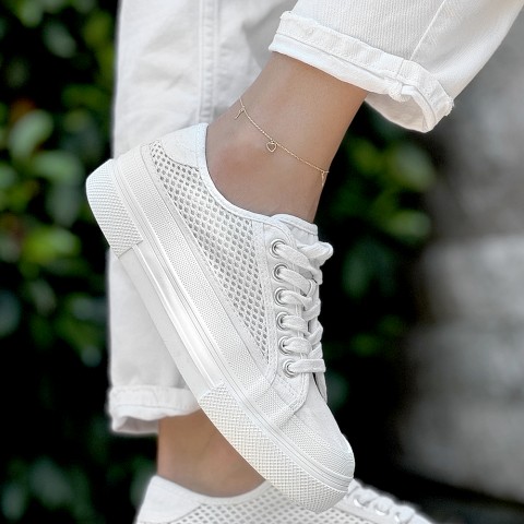 Златна гривна за крак Tiny Heart