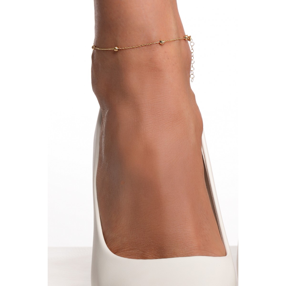 Златна гривна за крак Diamond Balls