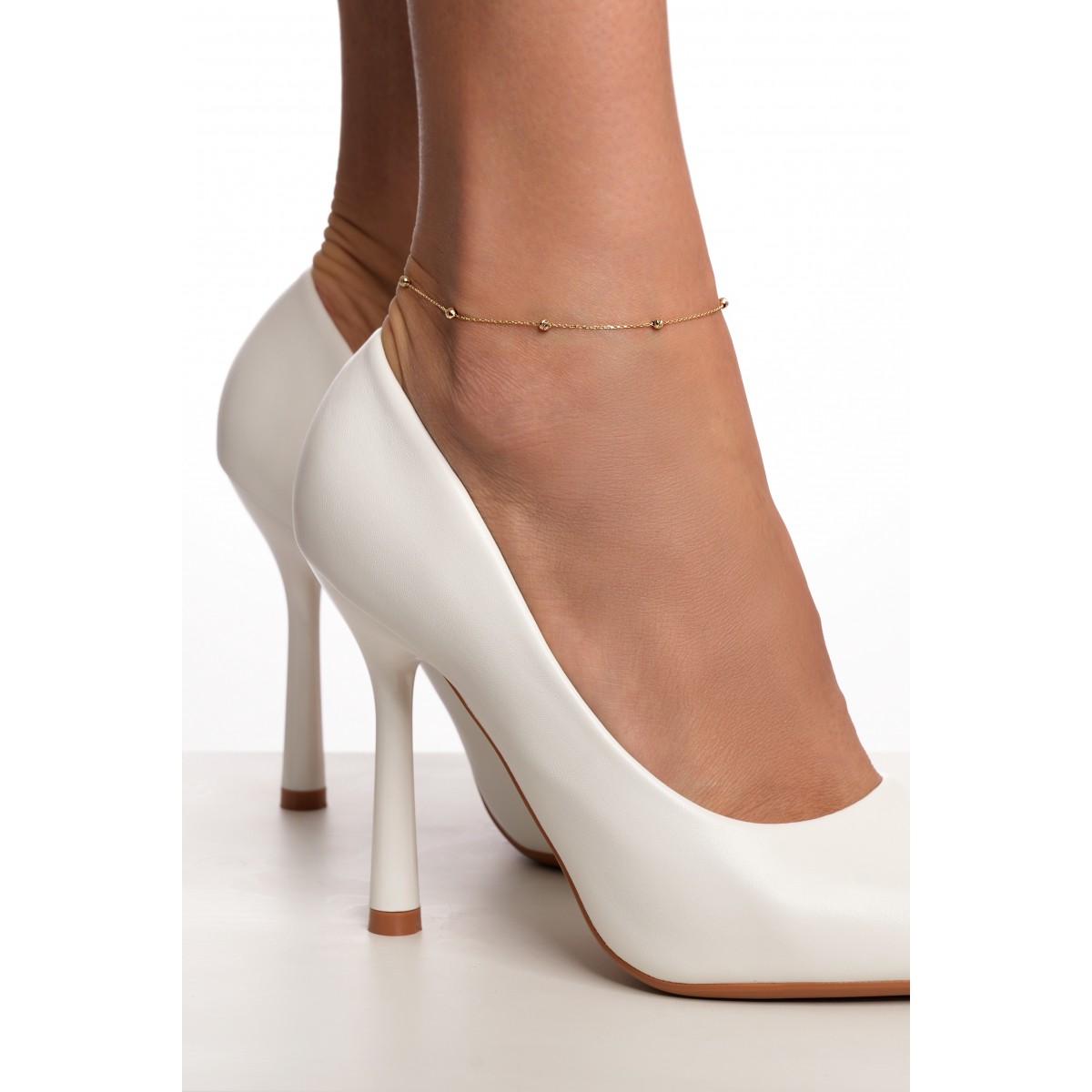 Златна гривна за крак Diamond Balls