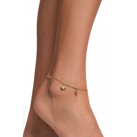 Златна гривна за крак Sunny Elephant