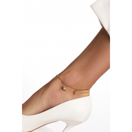 Златна гривна за крак Sunny Elephant
