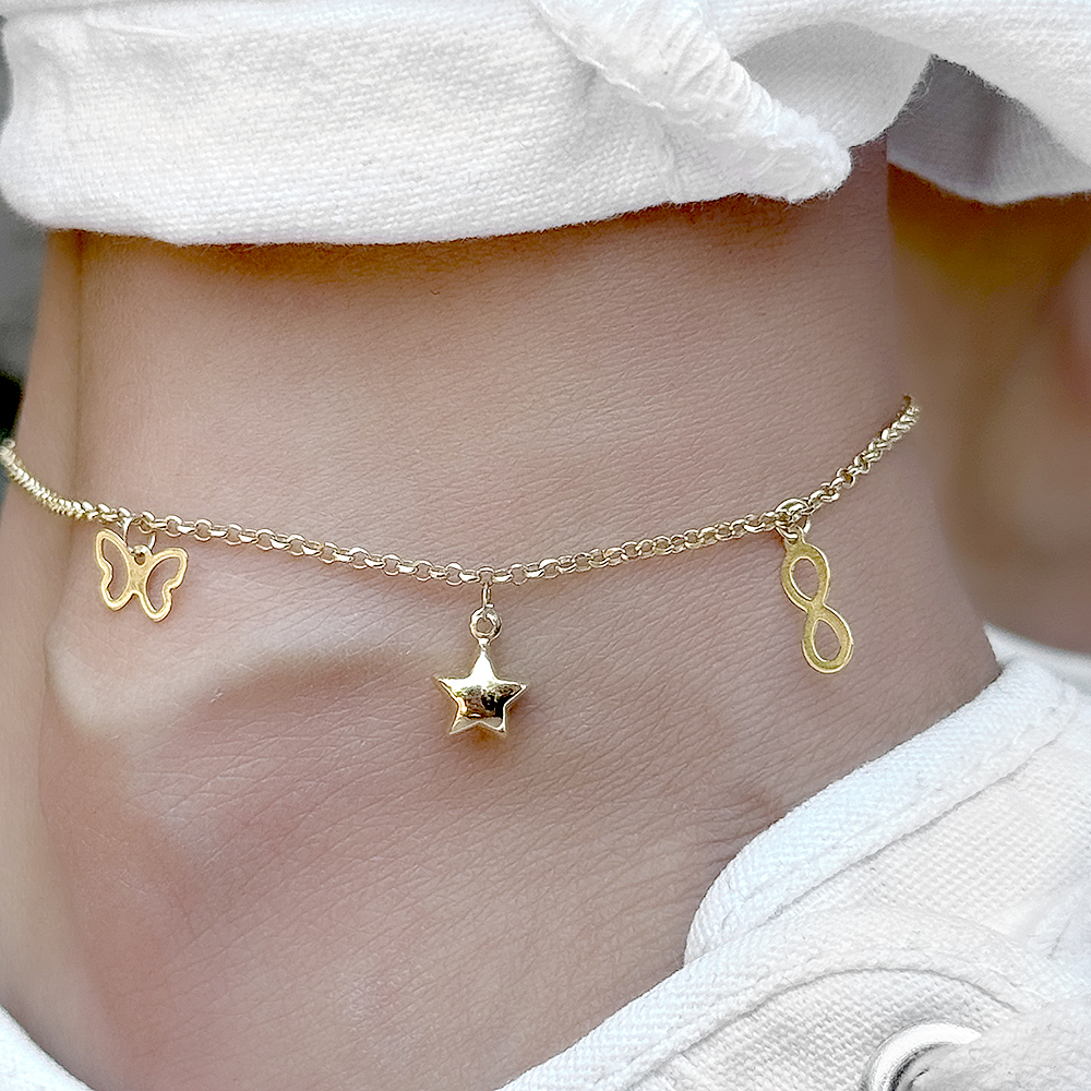 Златна гривна за крак Roli