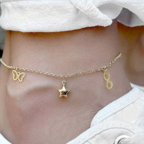 Златна гривна за крак Roli