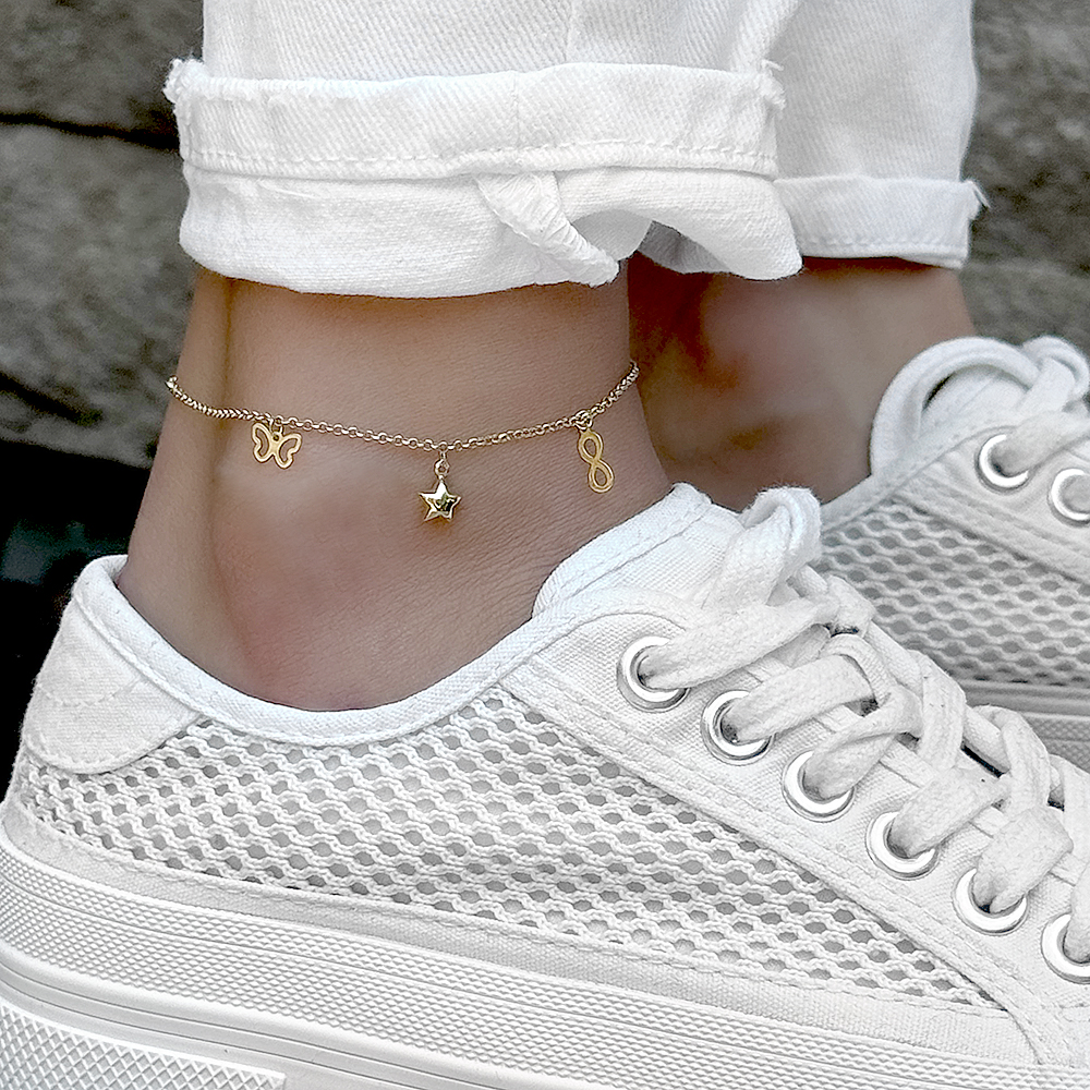 Златна гривна за крак Roli